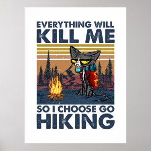 Poster Presente de Camper Ir Caminhando Com O Aniversár
