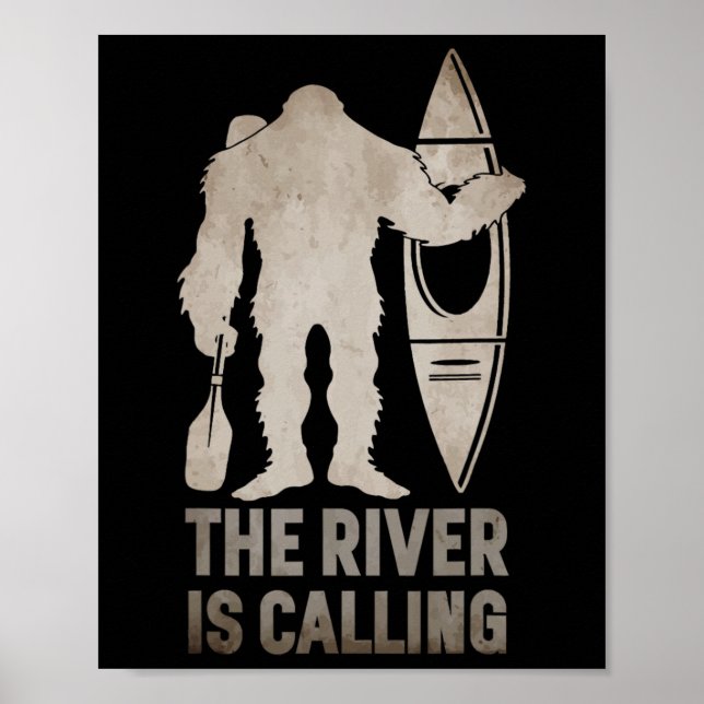 Poster Presente de Canoa de Acampamento de Caiaque do Rio (Frente)