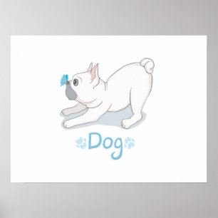 Poster Presente de Cão Bonito Cachorro Engraçado Com B