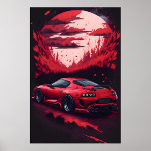 Poster Presente de carro japonês vermelho para ele Mancav
