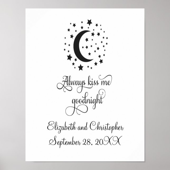 Poster Presente de Casamento Beije-me Sempre à Noite (Frente)