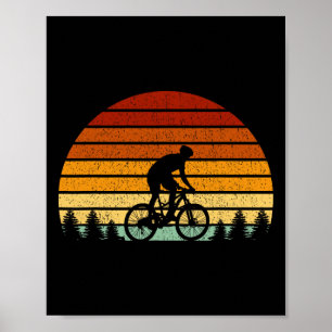 Poster Presente de Ciclismo de Montanha Pôr do Sol Vintag