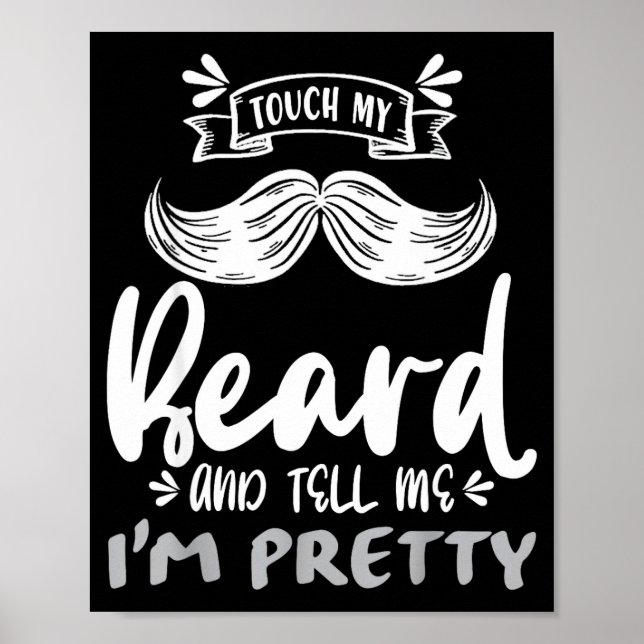 Poster Presente de citação de barba engraçada fofa para h (Frente)