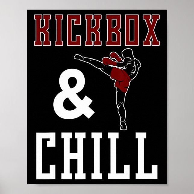 Poster Presente de Citação de Kickboxing Engraçado e Kick (Frente)