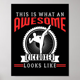 Poster Presente de Citação Engraçada de Kickboxing para F