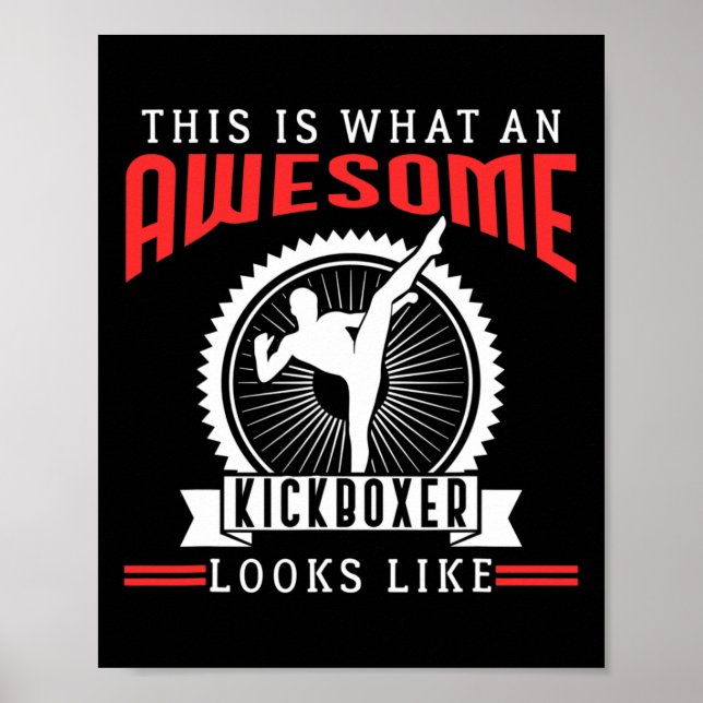 Poster Presente de Citação Engraçada de Kickboxing para F (Frente)