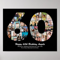 Presente de Colagem de Fotos Número 60 para Aniver