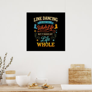 Poster Presente de Dança em Linha para Dançarino de Toda