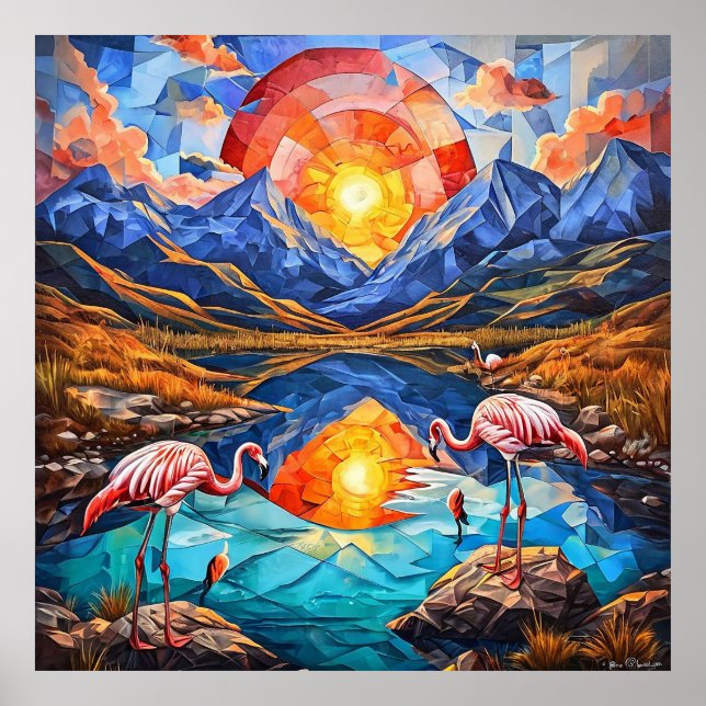 Poster 🌟 Presente de decoração de lago da montanha do fl (Frente)