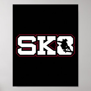 Poster Presente de design de Sk8 Skater Skateboarding Ska