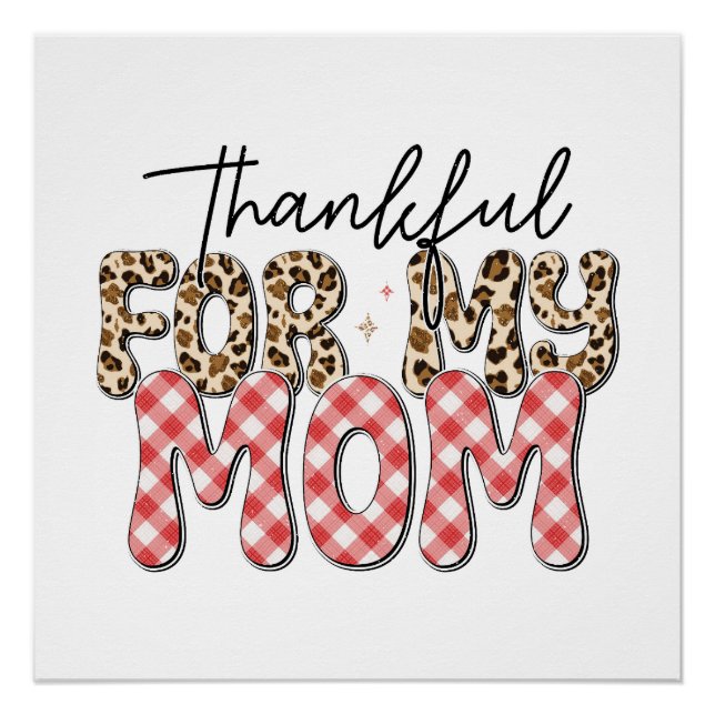 Pôster Presente de dia de as mães | Agradecido pela minha (Frente)