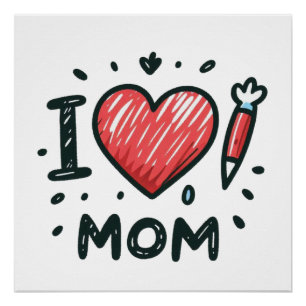Pôster Presente de dia de as mães Eu Amo A Mãe