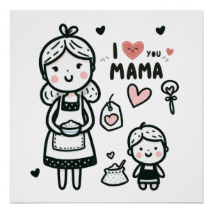 Pôster Presente de dia de as mães Eu Te Amo Mamãe