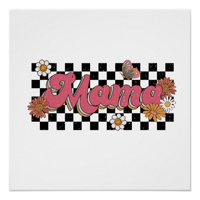 Pôster Presente de dia de as mães | Flor Mama (Frente)