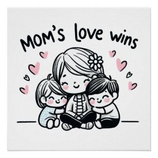 Pôster Presente de dia de as mães | Mãe Amor vence