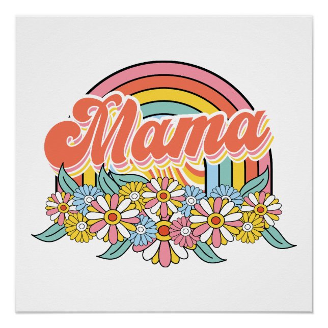 Pôster Presente de dia de as mães | Mama Floral (Frente)