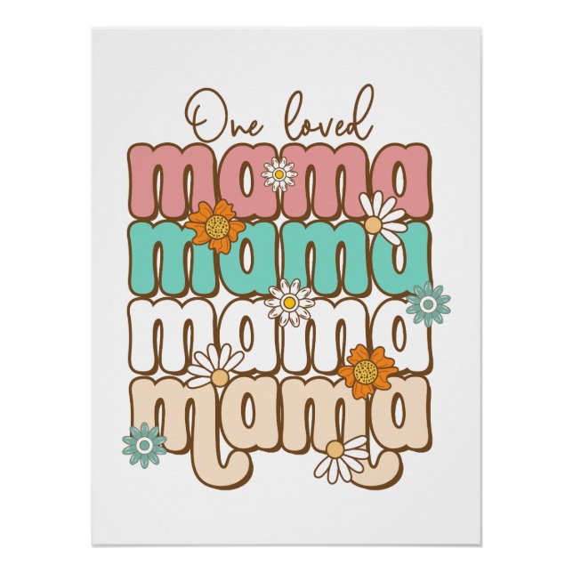 Pôster Presente de dia de as mães | Uma Mama Amada (Frente)