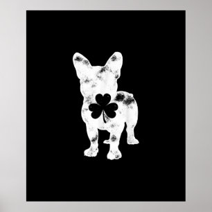 Poster presente de Dia de São Patrício de buldogue fran