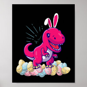 Poster Presente de Dinossauro de Páscoa T rex Meninos Men