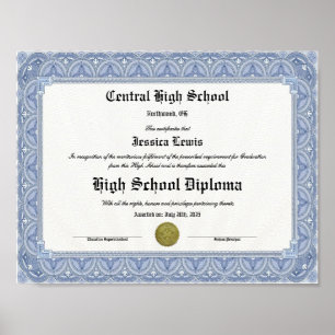 Poster Presente de Diploma para Formatura do Ensino Médio
