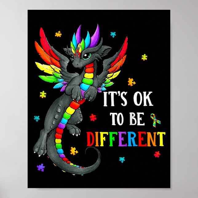 Poster Presente de Dragão do Dia da Conscientização do Au (Frente)