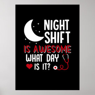 Poster Presente de Enfermeira   O Turno Noturno É Incríve