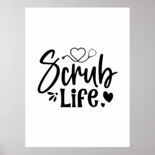 Poster Presente de Enfermeira Scrub Life