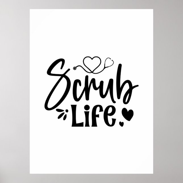 Poster Presente de Enfermeira Scrub Life (Frente)