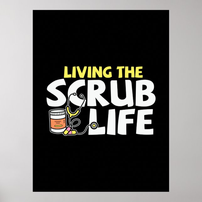 Poster Presente de Enfermeira | Viver A Vida Escrupulosa (Frente)