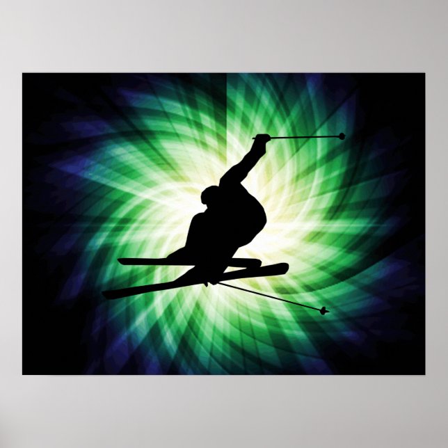 Poster Presente de Esqui de Neve (Frente)