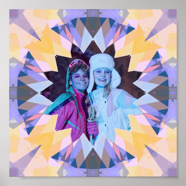 Poster Presente de Estrela de Natal Personalizada Roxo Am (Frente)