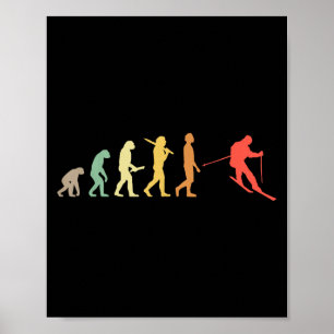 Poster Presente De Evolução De Esqui Retroativo Para Esqu