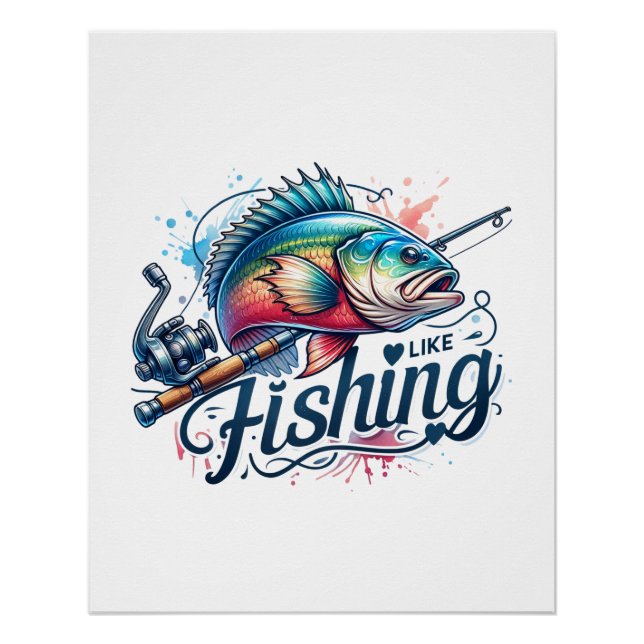 Pôster Presente de Fisher eu gosto de pesca (Frente)