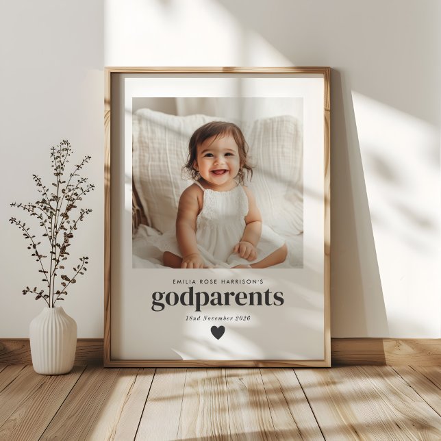 Poster Presente de Foto dos Padrinhos (Godparents Photo Keepsake Poster)