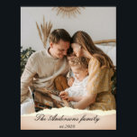 Poster Presente de Foto e Nome Personalizado da Família M<br><div class="desc">Presente de Foto e Nome Personalizado da Família Moderna</div>