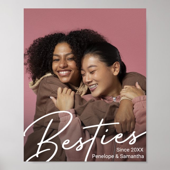 Poster Presente de Foto para Besties Modernas (Frente)