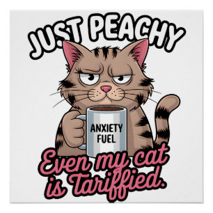 Pôster Presente de Gato Ansiedade Amante Café Apenas Doce