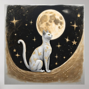Poster Presente De Gato Celestial Para Pás De Gato