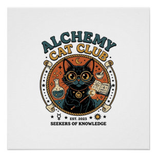 Pôster Presente de Gato de Alquimia Amante de Gatos - Clu