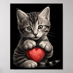 Poster Presente de Gato Fofo Para Amantes de Gatinhos Cor