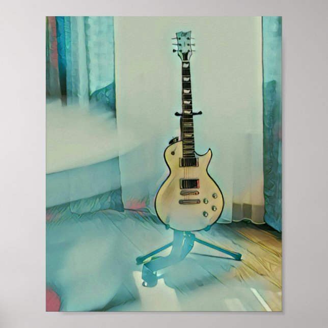 Poster presente de guitarra clássico para pai (Frente)