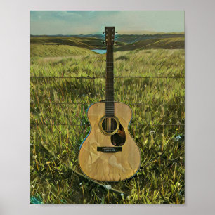 Poster Presente de guitarrista acústico