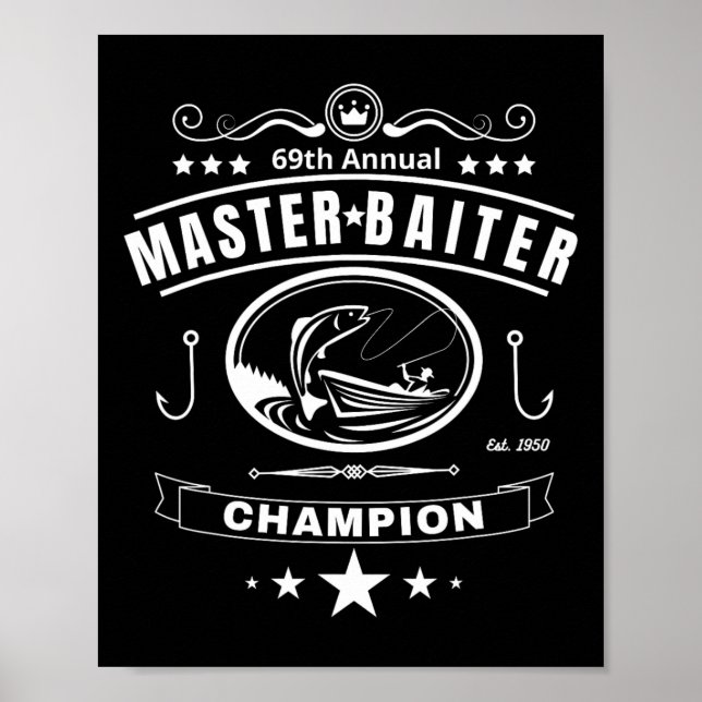 Poster Presente de homem campeão Iter de mestre de pesca  (Frente)