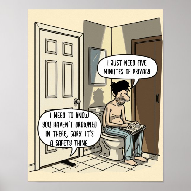 Poster Presente de Humor de Banheiro do Pai de Gato Engra (Frente)