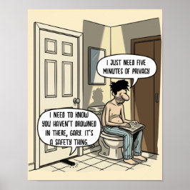Poster Presente de Humor de Banheiro para Pai de Gato Eng