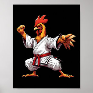 Poster Presente de Karatê Taekwondo Judo Kung Fu Frango G