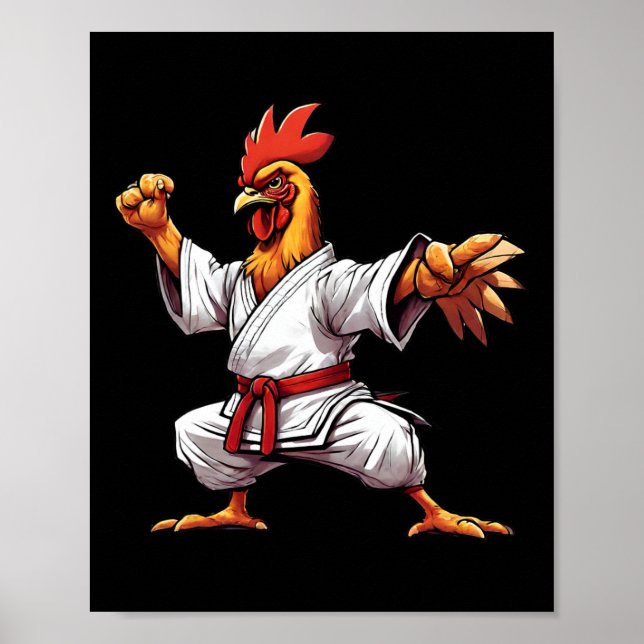 Poster Presente de Karatê Taekwondo Judo Kung Fu Frango G (Frente)