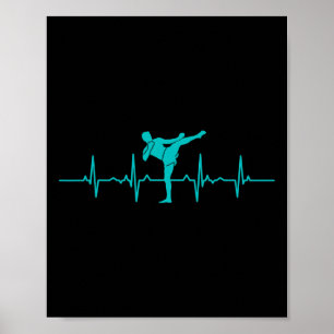 Poster Presente de Kickboxing Batimento Cardíaco Ekg Engr