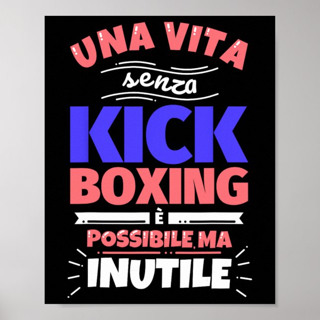 Poster Presente de Kickboxing Engraçado Esportes Atlético (Frente)