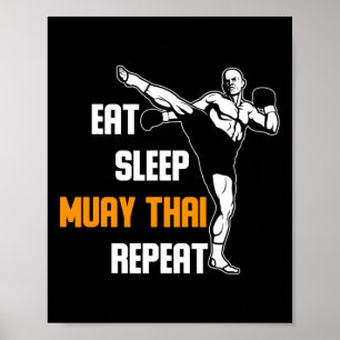 Poster Presente de Lutador de Artes Marciais de Kickboxin